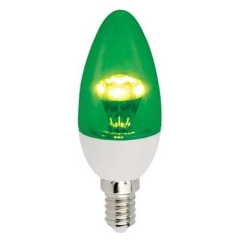 Лампа светодиодная Ecola Color С37 Свеча CL Е14 220В 3Вт Зеленая 36х98мм картинка 